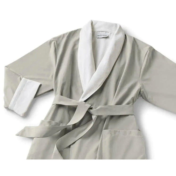 Boca Terry Microfiber Shawl Collar Robe with French Terry Lining - XXL - Parchment