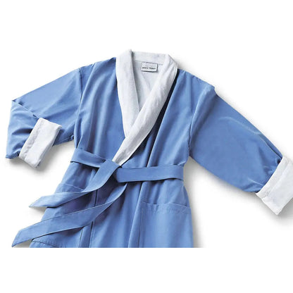 Boca Terry Microfiber Shawl Collar Robe with French Terry Lining - Medium - Wedgewood