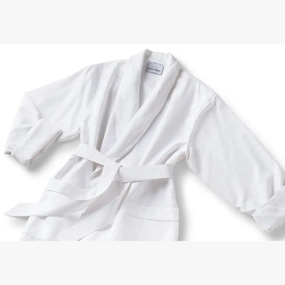 Boca Terry Microfiber Shawl Collar Robe with Plush Lining - White - OSFM