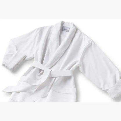 Boca Terry Microfiber Shawl Collar Robe with French Terry Lining - OSFM - White