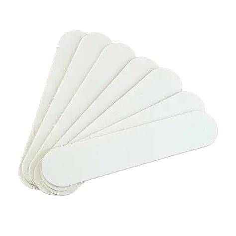 50-count pack of white 80-grit mini nail files for precise manicure shaping