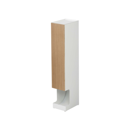 Yamazaki Home steel and wood toilet paper stocker holding up to eight rolls