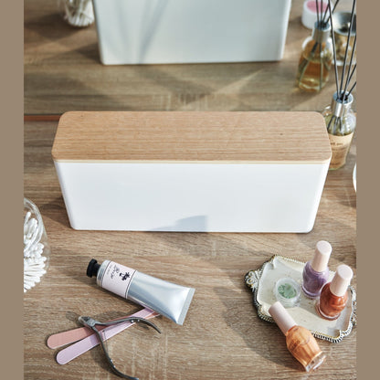 A Yamazaki Nail Polish Organizer near various nail accessories.