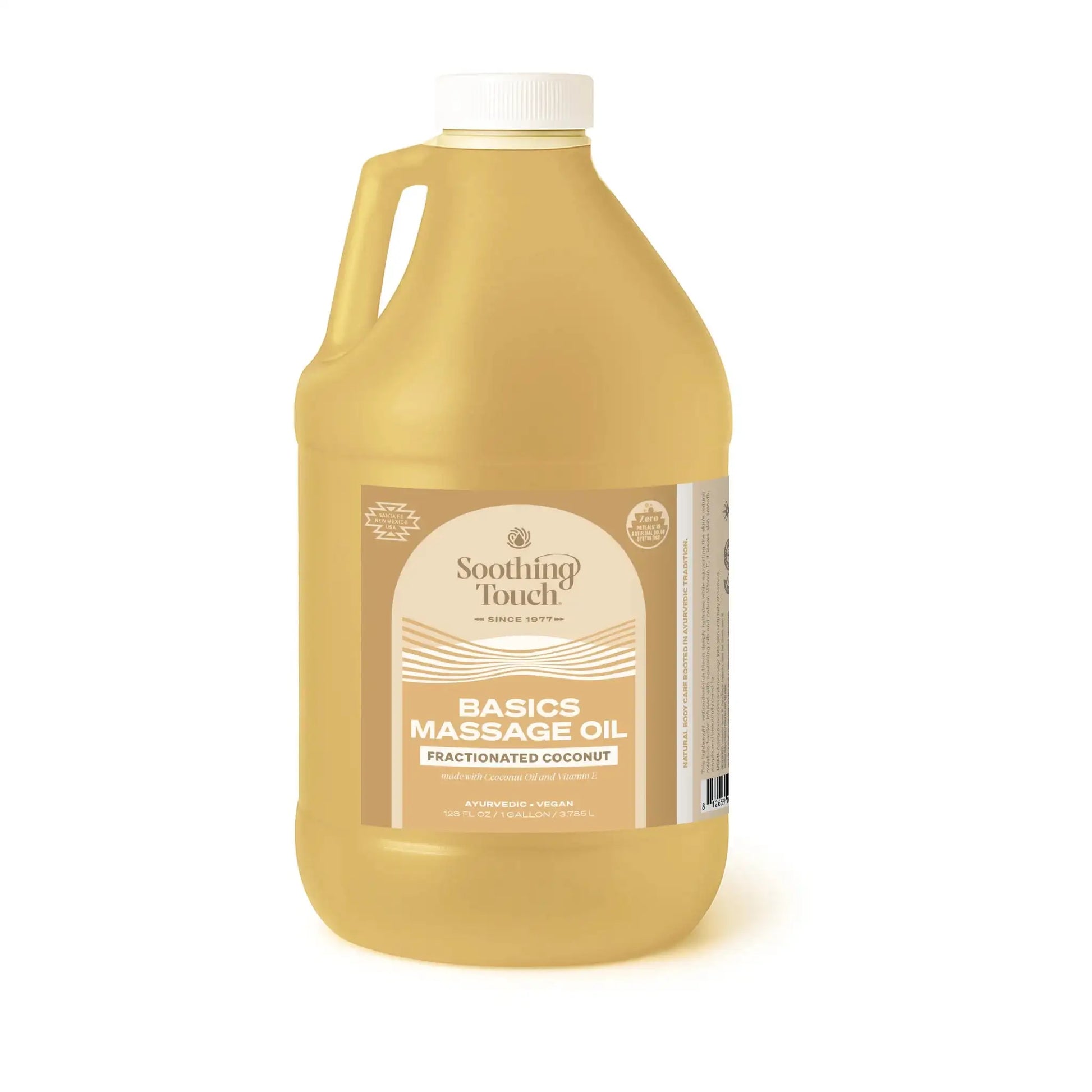 Soothing Touch Basics Fractionated Coconut Massage Oil, 1 gallon jug of pure neutral fractionated coconut carrier oil