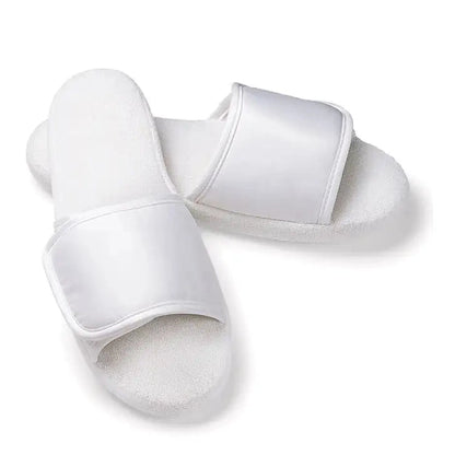 Boca Terry Open Toe Microfiber Slipper - Velcro Closure - S/M