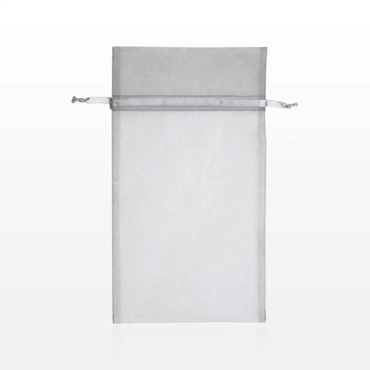 Organza Drawstring Bag - Silver, 10 count