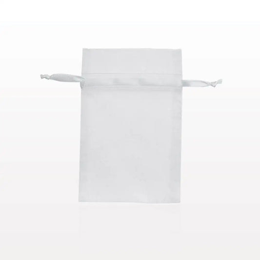 Organza Drawstring Bag -White, 100 Count