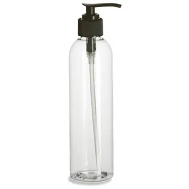 8oz Clear PET Cosmo Round Bottle with Pump