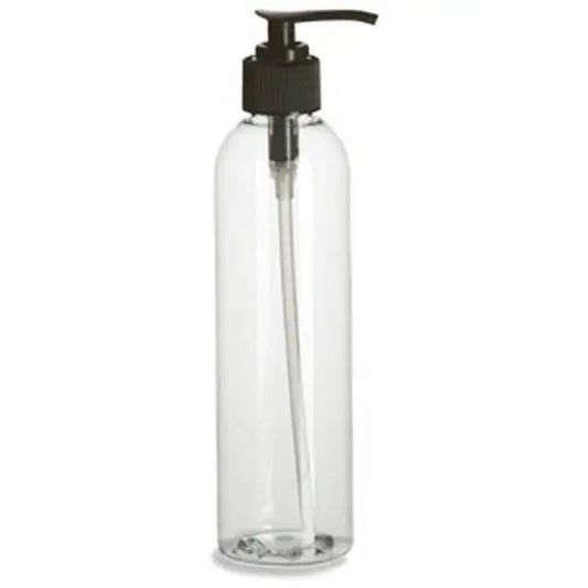 8oz Clear PET Cosmo Round Bottle with Pump