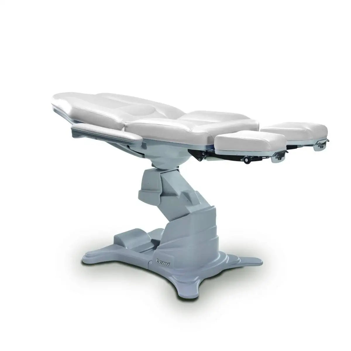 LEMI Podo Dream 3 Motor Electrically Adjustable Height, Back, Tilt, Manually Adjustable Leg Rests Beauty Treatment Chair With Flat Armrests, 180° Rotation, Head Support and Foot Pedal Control
