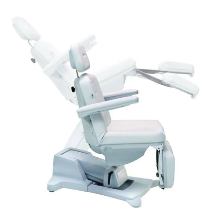 LEMI Podo Mix 3 Motor Electrically Adjustable Height, Back, Tilt, Manually Adjustable Leg Rests Beauty Treatment Chair With Flat Armrests, 180° Rotation, Adjustable/Removable Legs and Foot Pedal Control