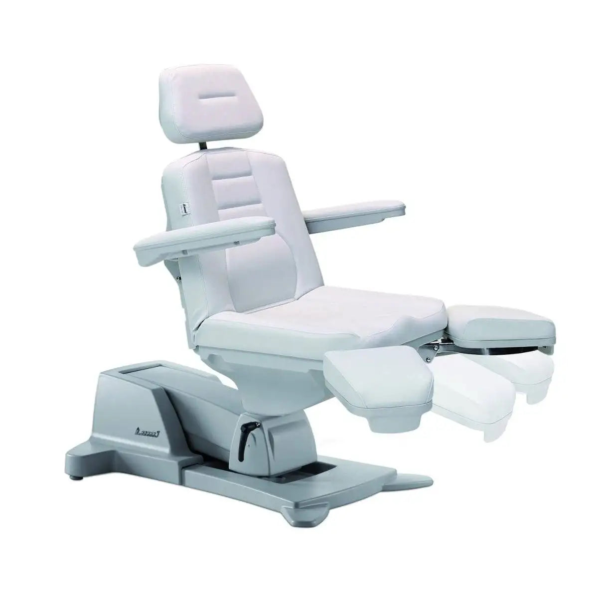 LEMI Podo Mix 3 Motor Electrically Adjustable Height, Back, Tilt, Manually Adjustable Leg Rests Beauty Treatment Chair With Flat Armrests, 180° Rotation, Adjustable/Removable Legs and Foot Pedal Control