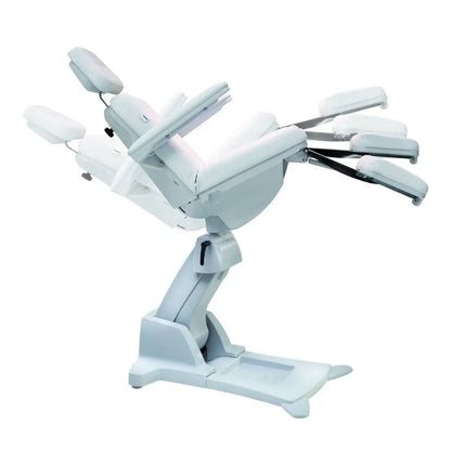 LEMI Podo Mix 3 Motor Electrically Adjustable Height, Back, Tilt, Manually Adjustable Leg Rests Beauty Treatment Chair With Flat Armrests, 180° Rotation, Adjustable/Removable Legs and Foot Pedal Control