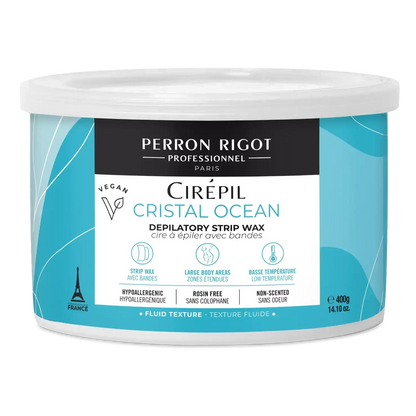 Cirepil Cristal Ocean rosin-free strip wax 14.11 oz tin