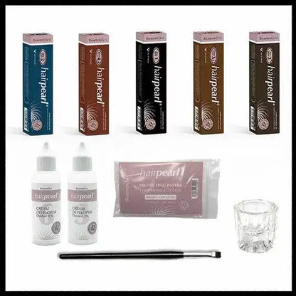 Hairpearl Tint Professional Kit, 5 shades, both developers, papers and tools