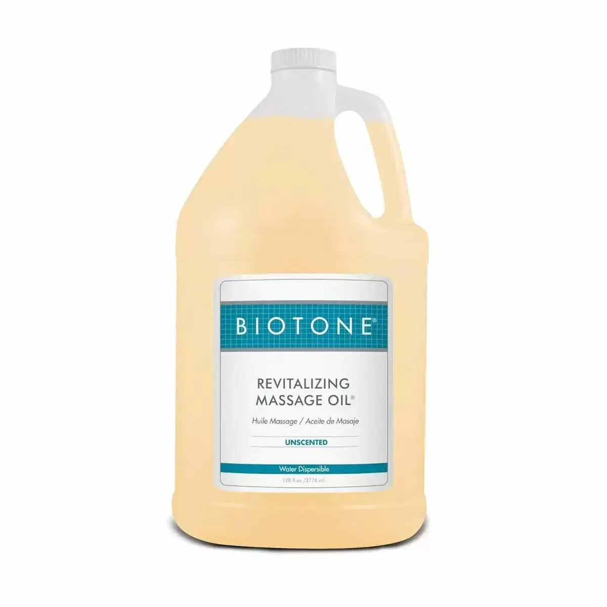 Biotone Revitalizing Massage Oil, 1 gallon refill of unscented mid-weight professional massage oil