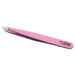 Rubis 3 3/4" Slanted Tip Tweezer - Pink