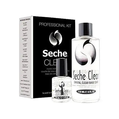 Seche Clear Base Coat Professional Refill Kit 4 oz with 0.5 oz station bottle and dispensing cap