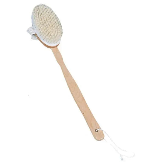 Natural Bristle Body Brush with Handle