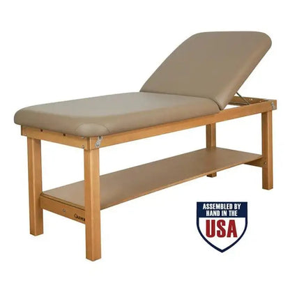Oakworks Seychelle Wave Backrest stationary spa treatment table with articulating backrest