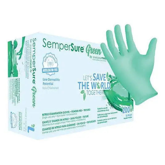 Sempersure Green Nitrile Gloves-200ct- XS