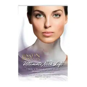 Satin Smooth Ultimate Neck Lift Collagen Masks 3 ct, collagen sheet masks for neck and decollete treatment
