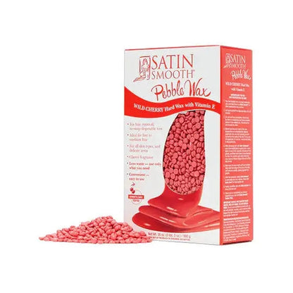Satin Smooth Wild Cherry and Vitamin E Pebble Wax Beads 2.3 lbs, sweet cherry hard wax pebbles for face and body