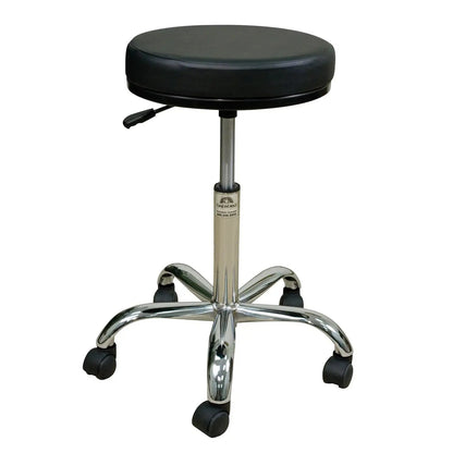 Oakworks Professional therapist stool with chromed steel base and pneumatic adjustment