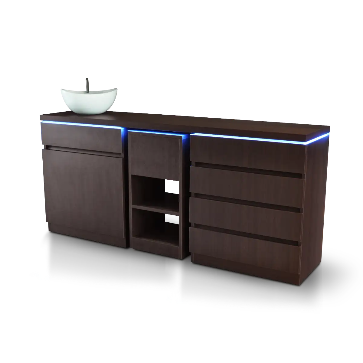 T-Modular Furniture Component: Chest of 4 Extractable Drawers