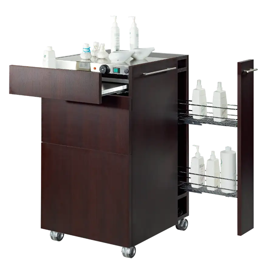 T-Vale All In One Multifunctional Trolley with Hot Cabi, Cold Cabi, Heating Plate, Expandable Drawers