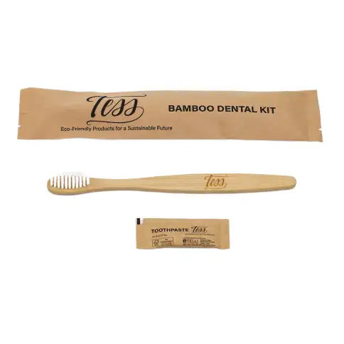 Tess Bamboo Dental Kit Toothbrush w/Toothpaste Packet - 250 per case