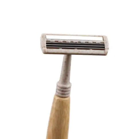 Tess Bamboo Triple Blade Razor with Wheat Straw Head - 500 per case