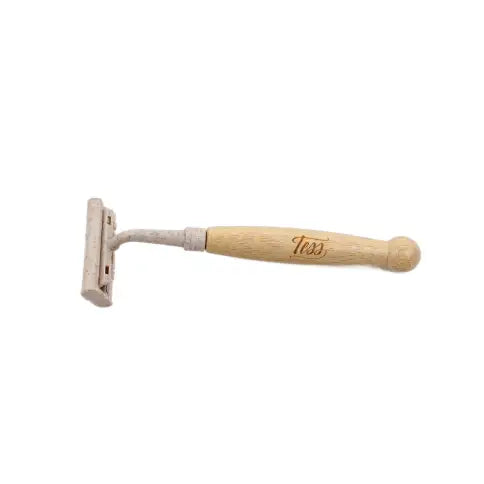 Tess Bamboo Triple Blade Razor with Wheat Straw Head - 500 per case