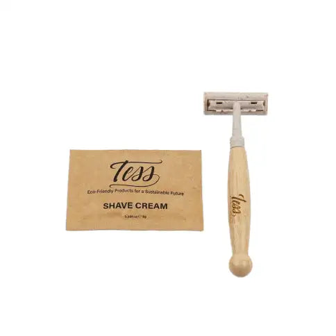 Tess Bamboo Shave Kit-Triple Blade Razor w/Shaving Cream Pkt - 500 per case