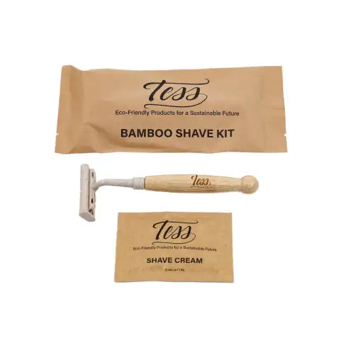 Tess Bamboo Shave Kit-Triple Blade Razor w/Shaving Cream Pkt - 250 per pack