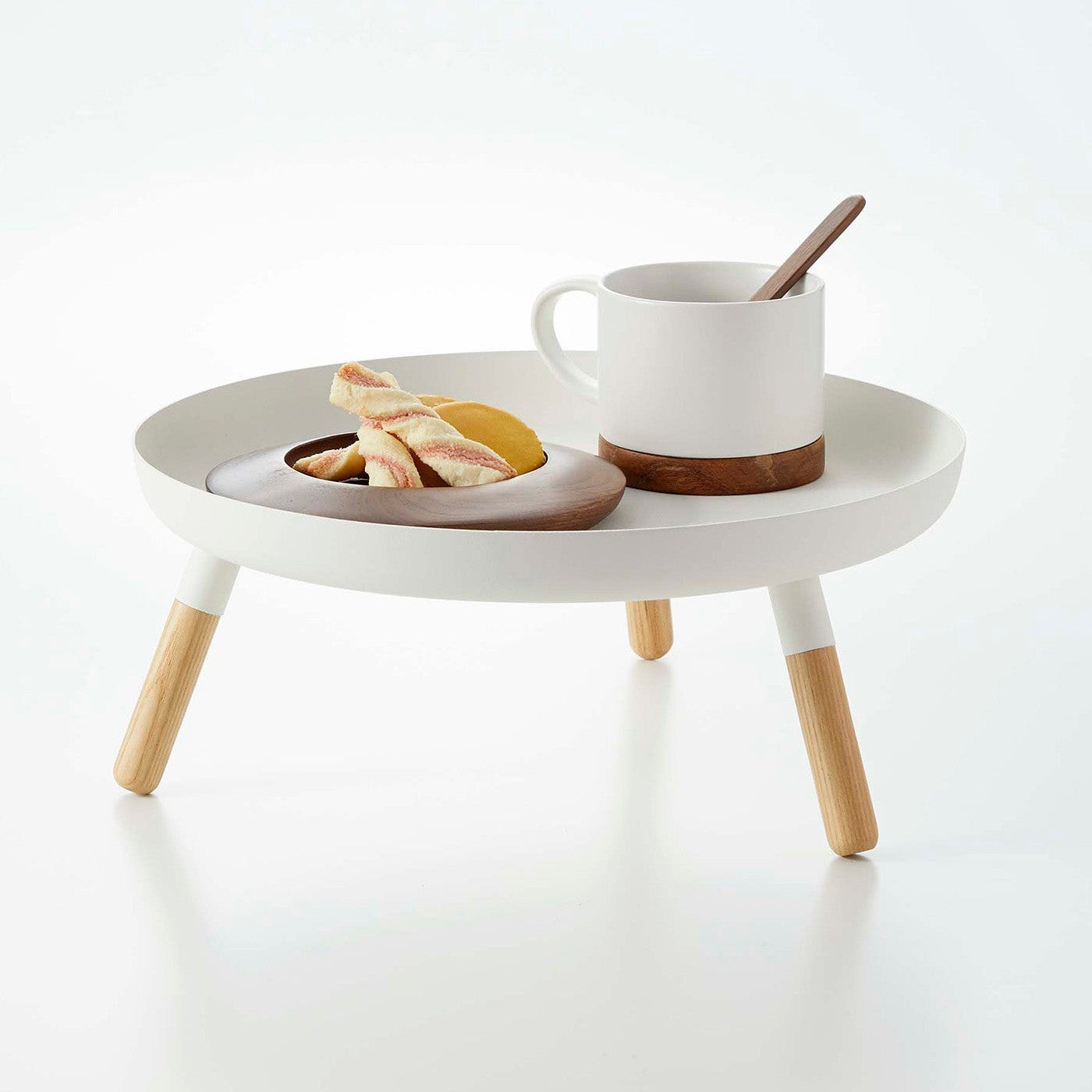 Prop photo showing Countertop Pedestal Tray with various props.