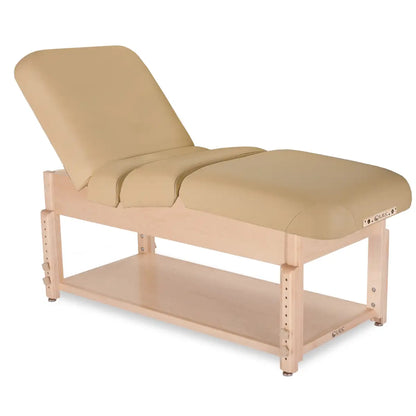 LEC Sonoma table, salon configuration, shelf base