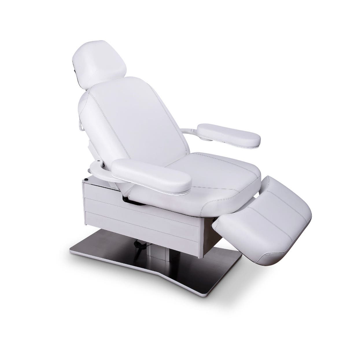 Living Earth Crafts Tribeca All-in-One Medi-Spa Chair, Linear base, reclined with PivotPerfect side arms