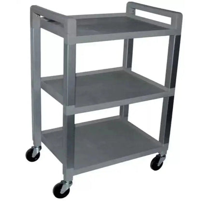 Ideal poly 3-shelf utility cart in gray for treatment rooms