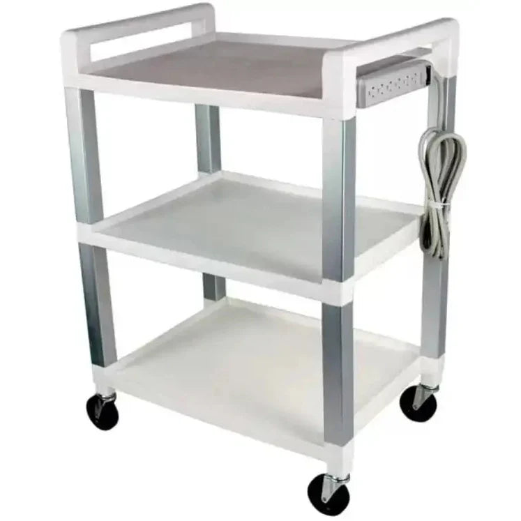 Ideal poly 3-shelf utility cart in white