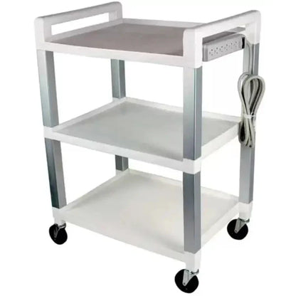 Ideal poly 3-shelf utility cart in white