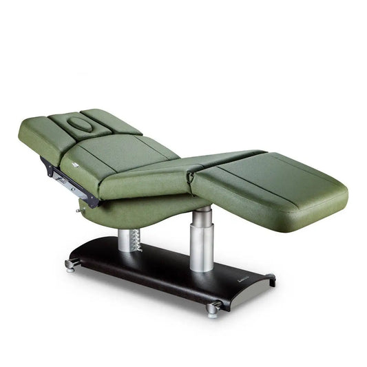 LEMI Verona Evo 4 Motor Electrically Adjustable Height, Back, Leg and Tilt Multifunctional Spa Table/Chair with Handset Control and 4.72" Thick Mattress - (Natural Frame, Wengé Frame, Milky Frame)