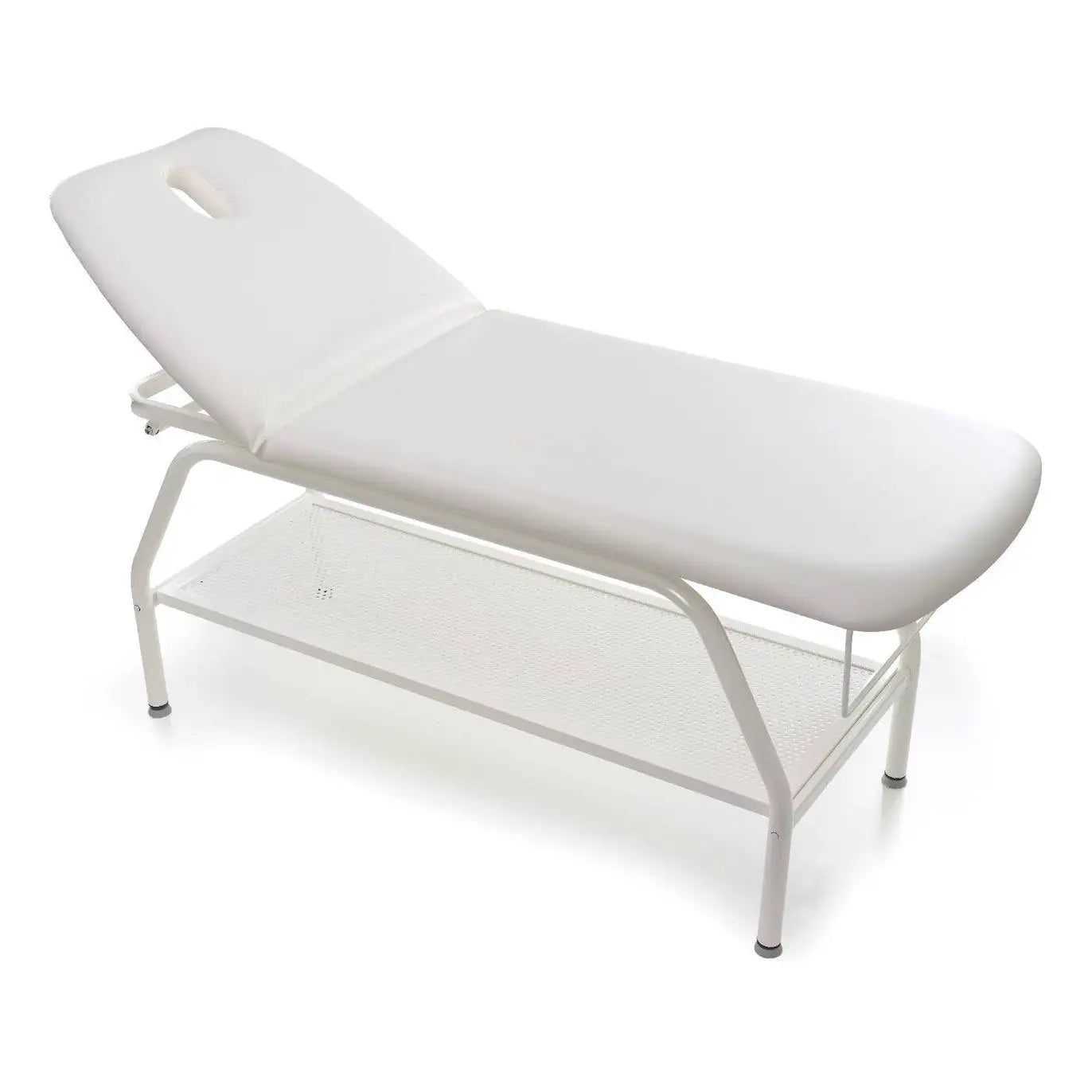 LEMI Well Essential Fixed Metal Base, Manual Backrest Spa Table - White Frame