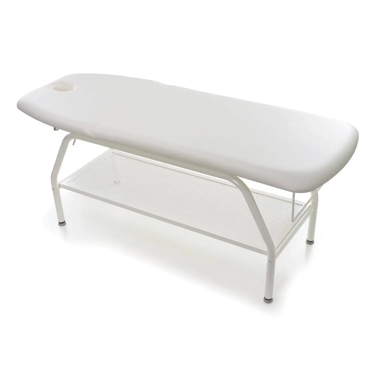 LEMI Well Essential Fixed Metal Base, Manual Backrest Spa Table - White Frame