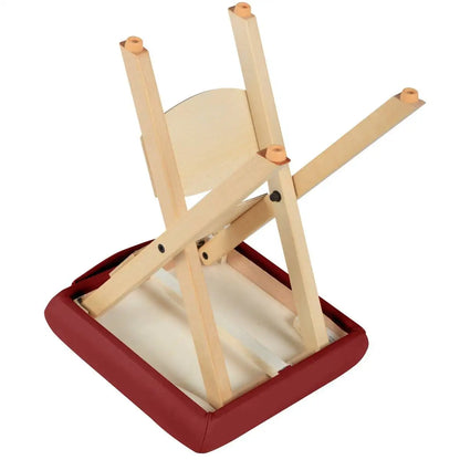 Master Massage Wooden Folding Stool - Burgundy