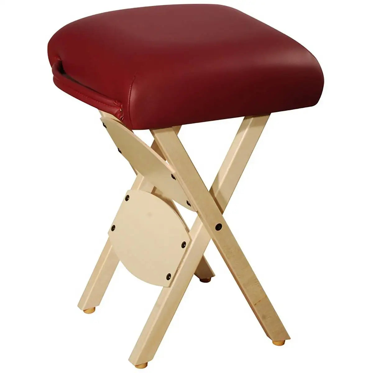 Master Massage Wooden Folding Stool - Burgundy