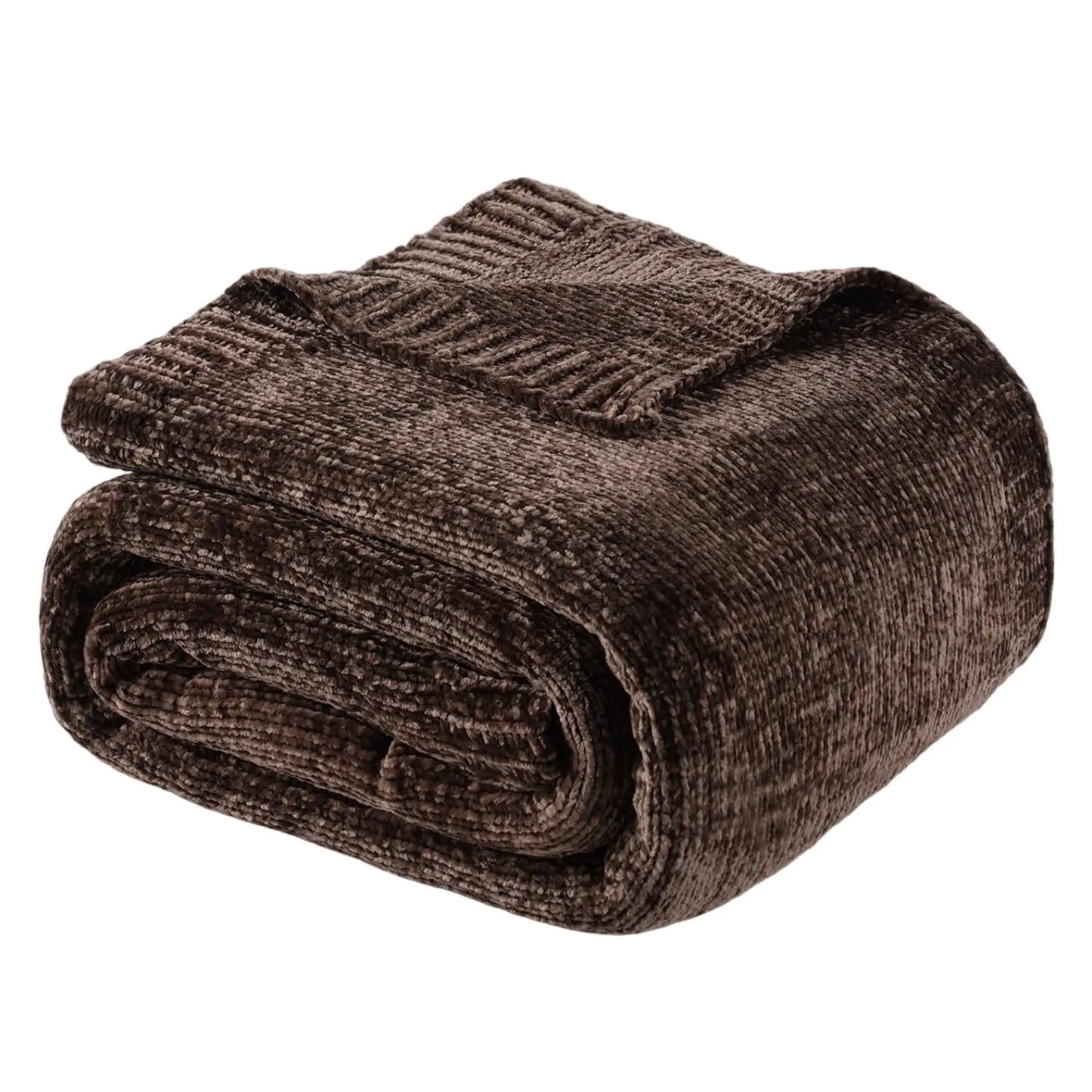Chenille Blanket Dark Chocolate Spa Throw 50x70