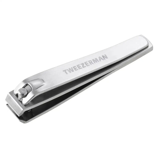 Tweezerman stainless steel toenail clipper with straight blade for pedicure